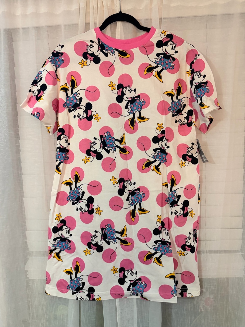 Disney Pink and White Minnie Mouse Print Dress for Women
